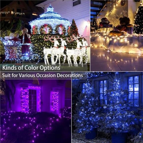 33ft 100 LED Color Changing Christmas Lights w/ Remote - Dimmable RGB Lights - Picture 2 of 7